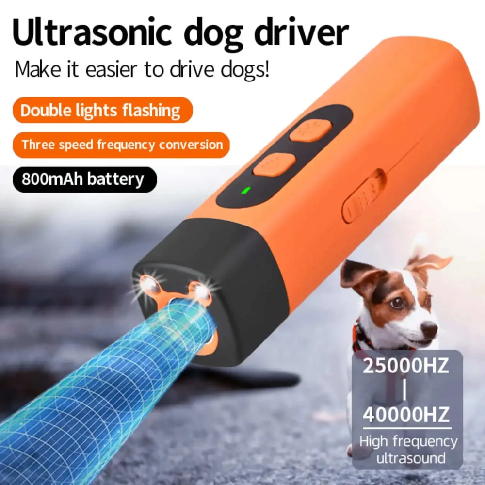 Dispositivo Antiladridos Ultrasónico con Linterna Recargable
