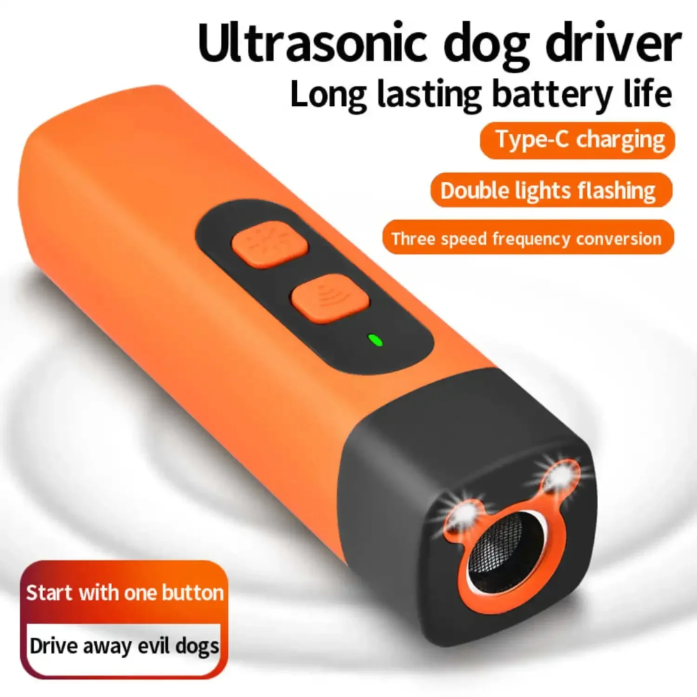 Dispositivo Antiladridos Ultrasónico con Linterna Recargable