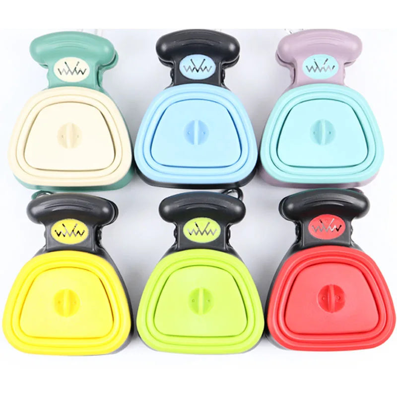 Cuchara para excrementos plegable de viaje para perros y mascotas, con 1 rollo de bolsas descompuibles