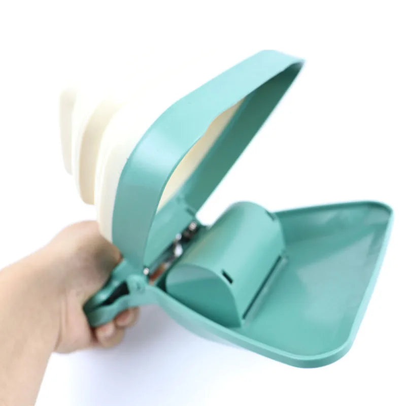 Cuchara para excrementos plegable de viaje para perros y mascotas, con 1 rollo de bolsas descompuibles