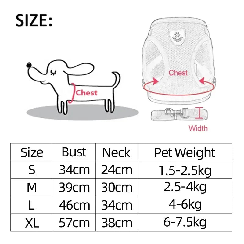 Arnés de malla ajustable para gatos
