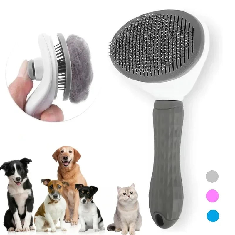 Peine autolimpiante para quitar el pelo de mascotas