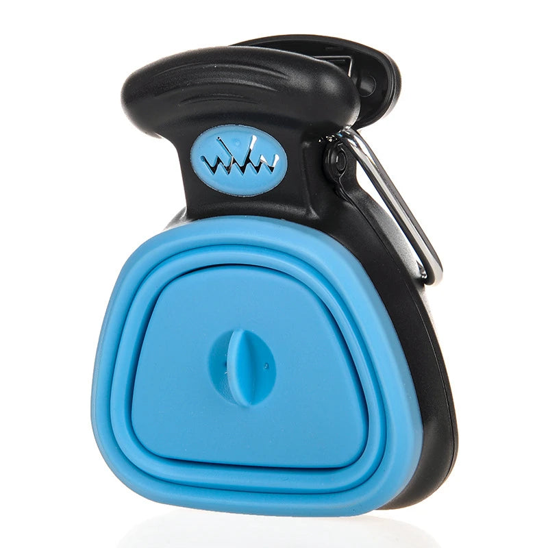 Cuchara para excrementos plegable de viaje para perros y mascotas, con 1 rollo de bolsas descompuibles