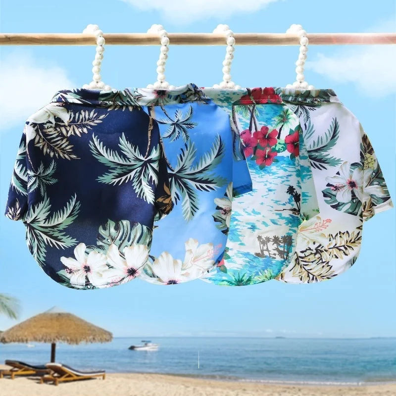 Hawaiian Style Dog Clothes, Beach Shirts for Small and Medium Dogs, Puppies, Cats, Dog Clothing, Pug, French Bulldog