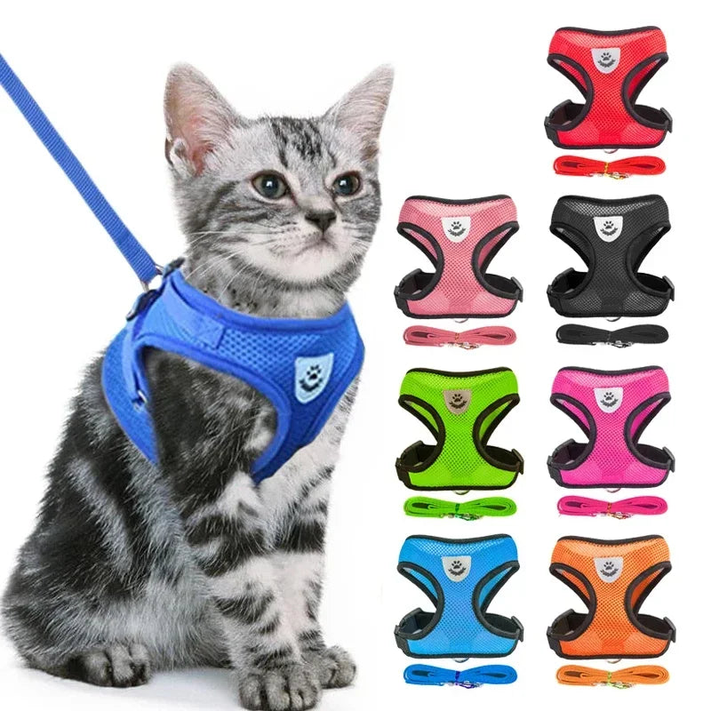 Arnés de malla ajustable para gatos
