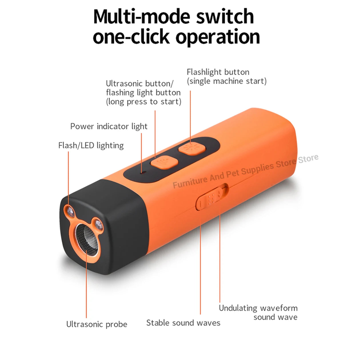 Nuevo Repelente de perros para mascotas, dispositivo ultrasónico de entrenamiento para perros, dispositivo disuasorio recargable antiladridos con linterna LED