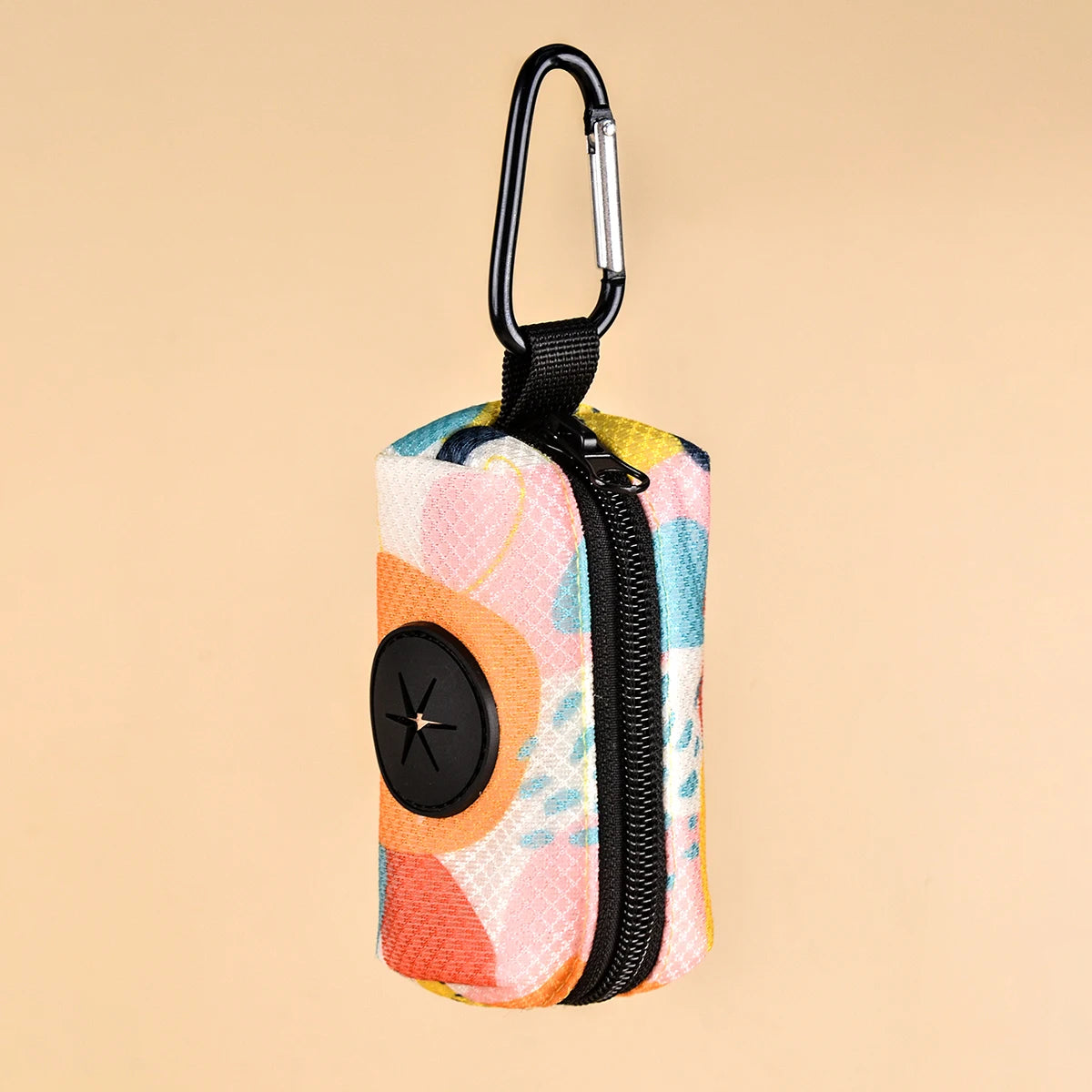 Dispensador de soporte para bolsa de excrementos de mascotas, diseño bonito con estampado abstracto, sin bolsa y correas para excrementos