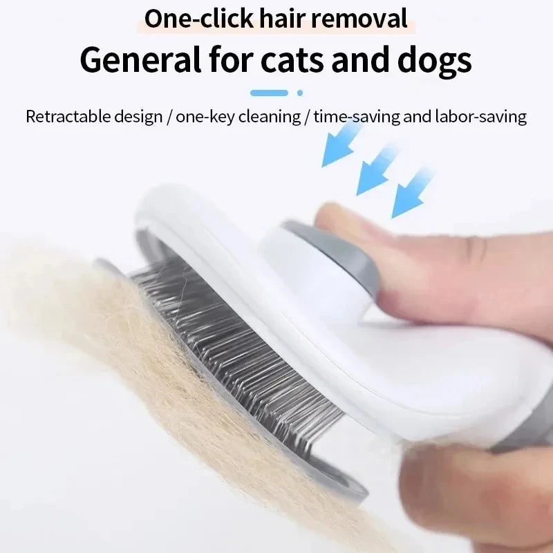 Peine autolimpiante para quitar el pelo de mascotas