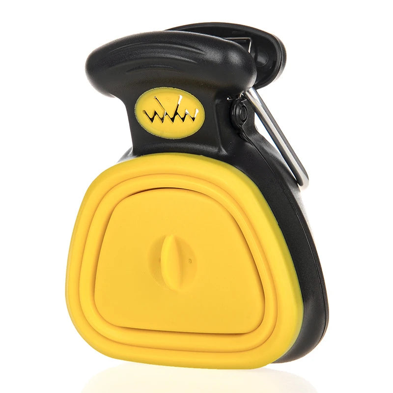Cuchara para excrementos plegable de viaje para perros y mascotas, con 1 rollo de bolsas descompuibles