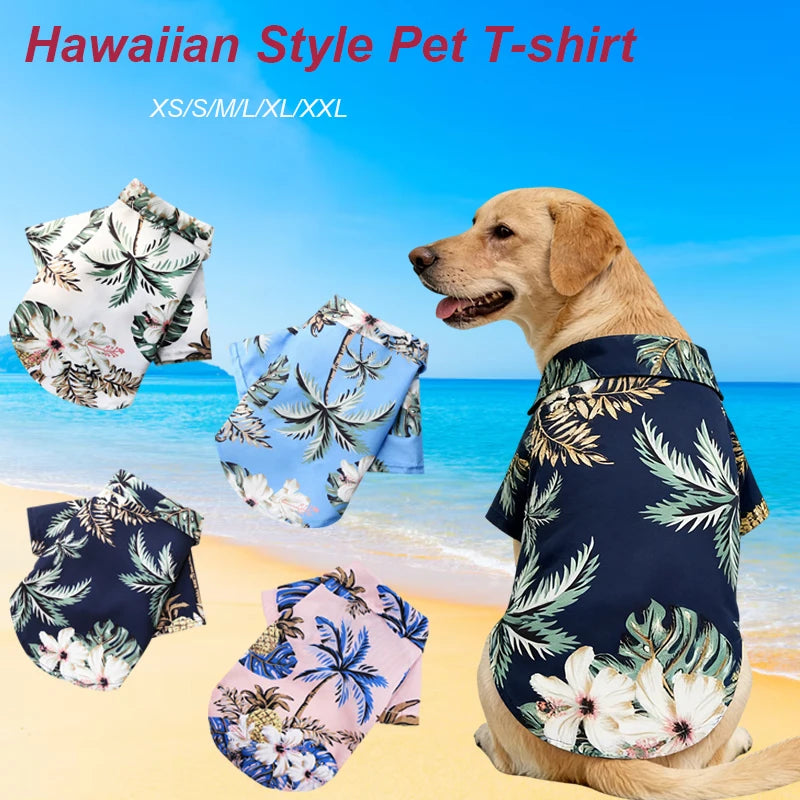 Hawaiian Style Dog Clothes, Beach Shirts for Small and Medium Dogs, Puppies, Cats, Dog Clothing, Pug, French Bulldog