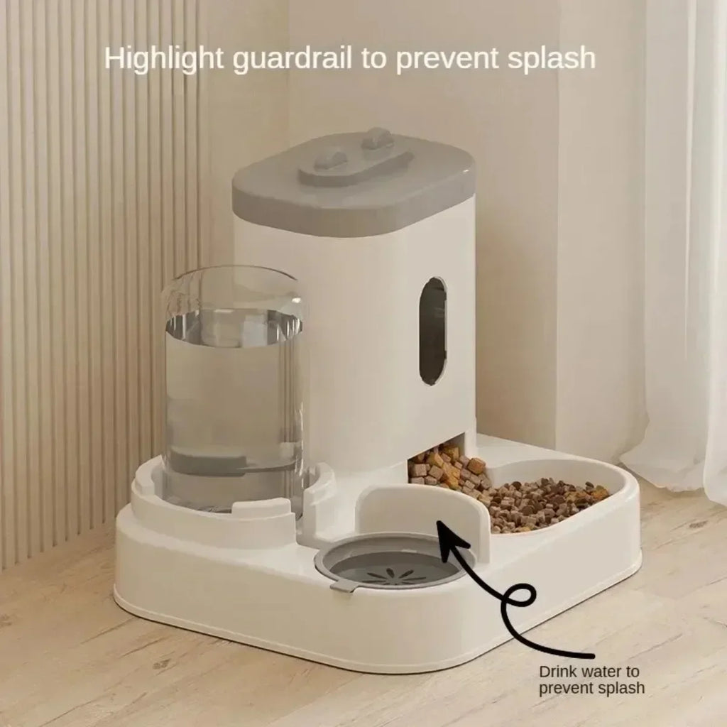 Alimentador automático, cuenco de comida para perros y gatos con fuente de agua, dispensador de almacenamiento de alimentos para mascotas de gran capacidad, contenedor, accesorios para cachorros y mascotas