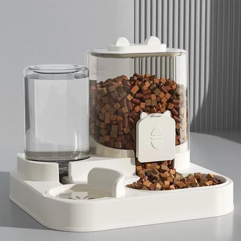 Alimentador automático, cuenco de comida para perros y gatos con fuente de agua, dispensador de almacenamiento de alimentos para mascotas de gran capacidad, contenedor, accesorios para cachorros y mascotas