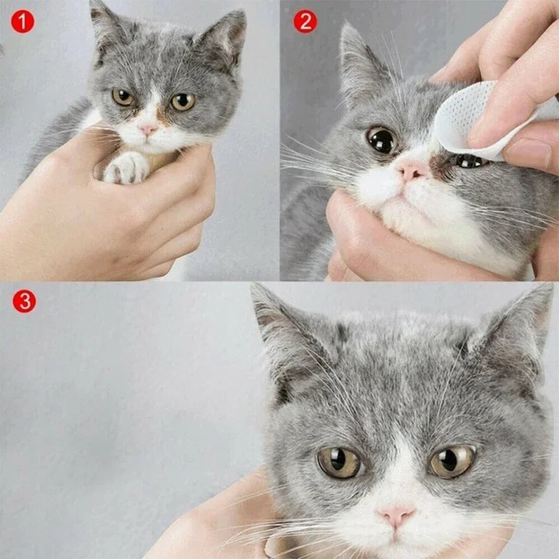Toallitas de limpieza Flyface para ojos de gato, suaves y seguras para mascotas, set de 130 unidades